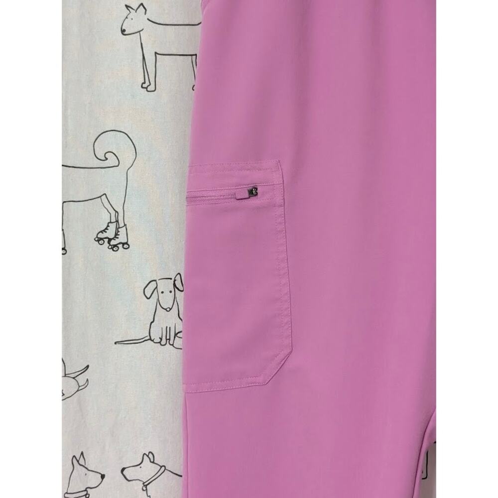 Figs Dowa Scrub Pants High-Rise Straight-Leg Pink Womens Large Uniform Medical - Picture 3 of 10